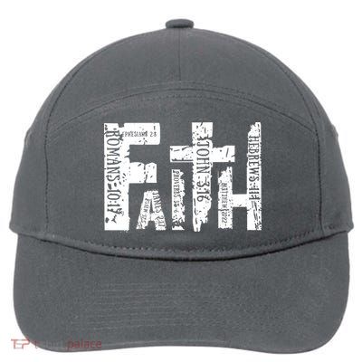 Faith Bible Verse Christian Quote 7-Panel Snapback Hat