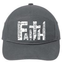 Faith Bible Verse Christian Quote 7-Panel Snapback Hat