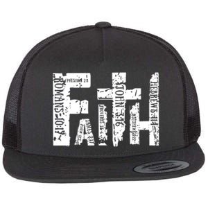 Faith Bible Verse Christian Quote Flat Bill Trucker Hat