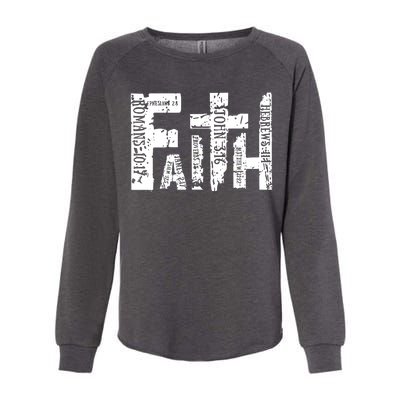 Faith Bible Verse Christian Quote Womens California Wash Sweatshirt