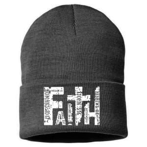 Faith Bible Verse Christian Quote Sustainable Knit Beanie