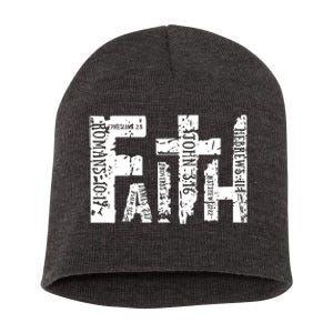 Faith Bible Verse Christian Quote Short Acrylic Beanie