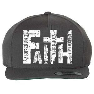 Faith Bible Verse Christian Quote Wool Snapback Cap