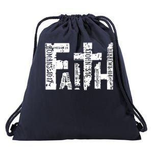 Faith Bible Verse Christian Quote Drawstring Bag