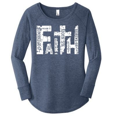 Faith Bible Verse Christian Quote Women's Perfect Tri Tunic Long Sleeve Shirt