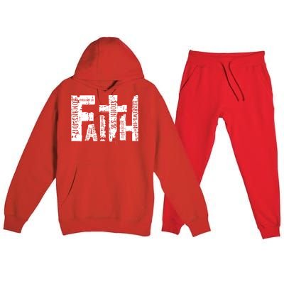 Faith Bible Verse Christian Quote Premium Hooded Sweatsuit Set