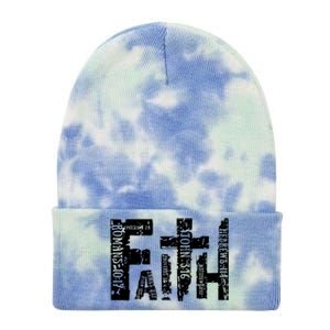 Faith Bible Verse Christian Quote Tie Dye 12in Knit Beanie