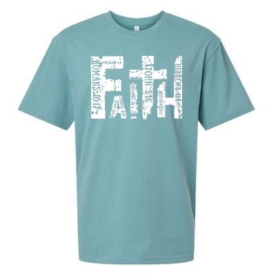 Faith Bible Verse Christian Quote Sueded Cloud Jersey T-Shirt