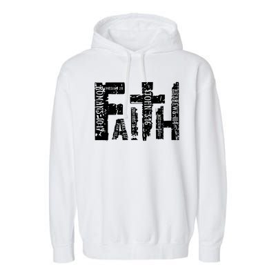 Faith Bible Verse Christian Quote Garment-Dyed Fleece Hoodie