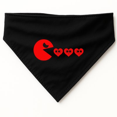 Funny Boy Valentines Day Hearts Eating Funny Gamer Game USA-Made Doggie Bandana