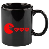 Funny Boy Valentines Day Hearts Eating Funny Gamer Game 11oz C Handle Ceramic Mug