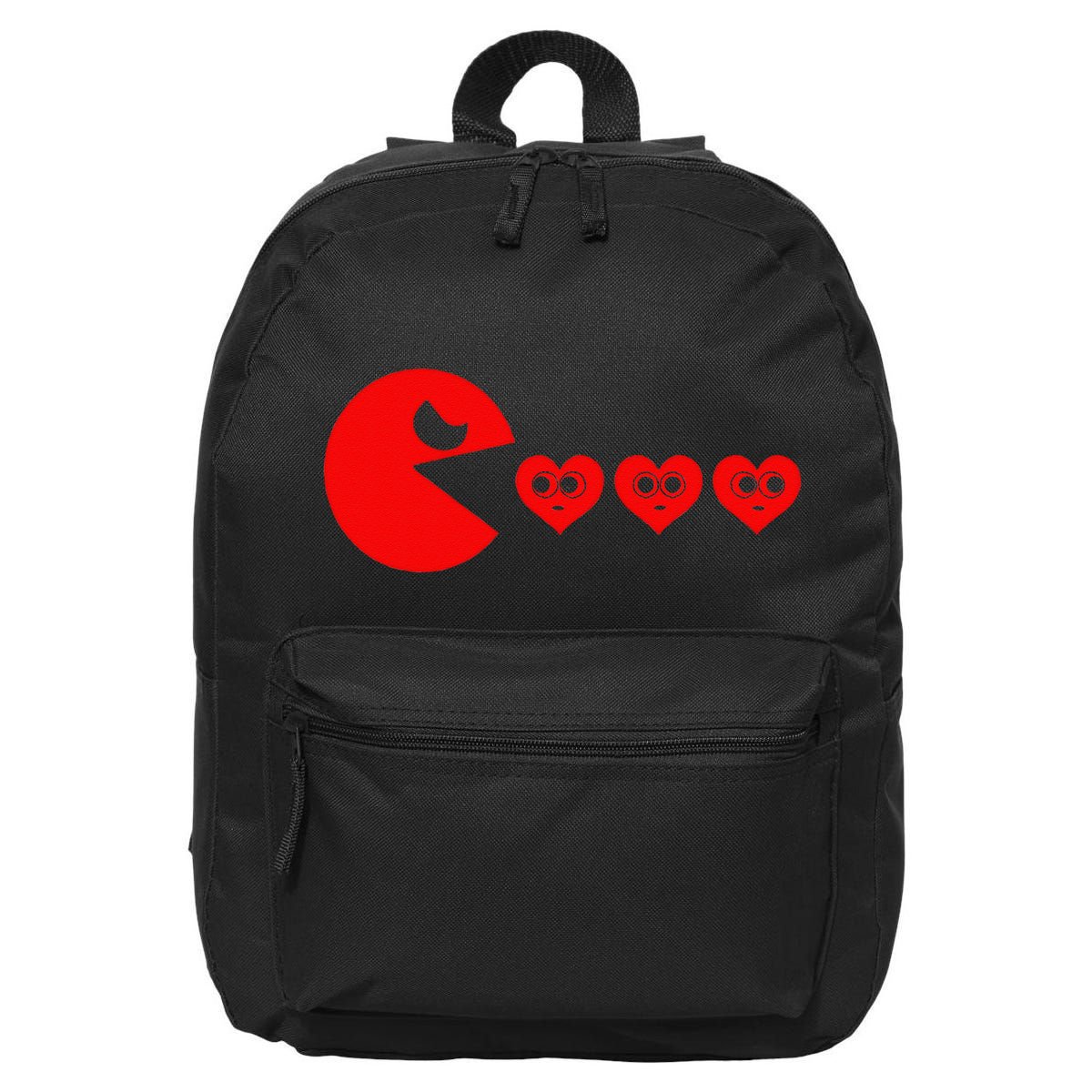 Funny Boy Valentines Day Hearts Eating Funny Gamer Game 16 in Basic Backpack