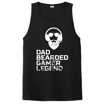 Funny Bearded Video Gamer Gaming Beard Dad Fathers Day PosiCharge Competitor Tank