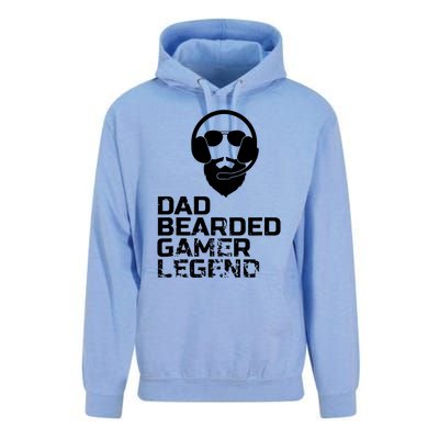 Funny Bearded Video Gamer Gaming Beard Dad Fathers Day Unisex Surf Hoodie