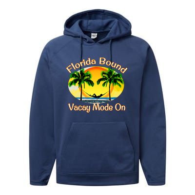 Florida Bound Vacay Mode On Funny Beach Summer Gift Performance Fleece Hoodie