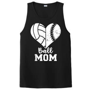 Funny Baseball Volleyball Mom Heart Gift PosiCharge Competitor Tank