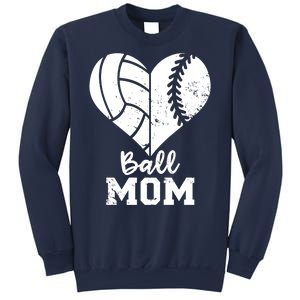 Funny Baseball Volleyball Mom Heart Gift Sweatshirt