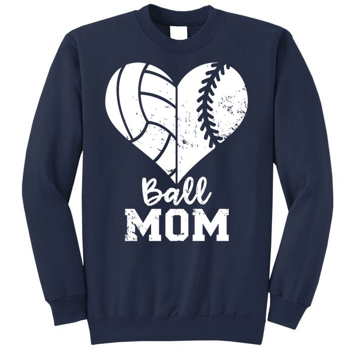 Funny Baseball Volleyball Mom Heart Gift Sweatshirt