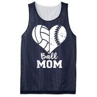 Funny Baseball Volleyball Mom Heart Gift Mesh Reversible Basketball Jersey Tank