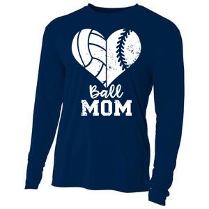 Funny Baseball Volleyball Mom Heart Gift Cooling Performance Long Sleeve Crew