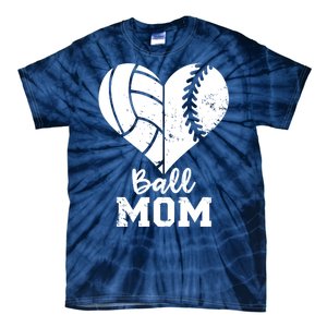 Funny Baseball Volleyball Mom Heart Gift Tie-Dye T-Shirt