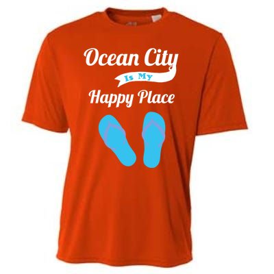 Funny Beach Vacation Design Ocean City Is My Happy Place Gift Cooling Performance Crew T-Shirt