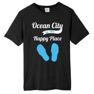 Funny Beach Vacation Design Ocean City Is My Happy Place Gift Tall Fusion ChromaSoft Performance T-Shirt