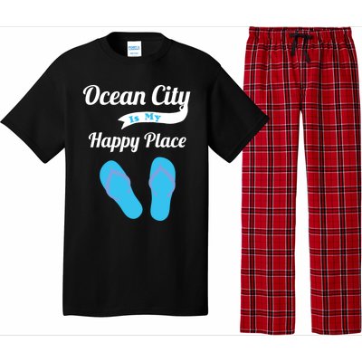 Funny Beach Vacation Design Ocean City Is My Happy Place Gift Pajama Set