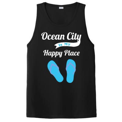 Funny Beach Vacation Design Ocean City Is My Happy Place Gift PosiCharge Competitor Tank