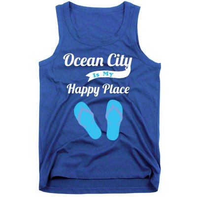 Funny Beach Vacation Design Ocean City Is My Happy Place Gift Tank Top