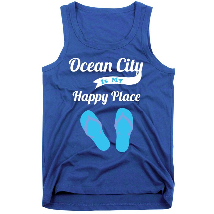 Funny Beach Vacation Design Ocean City Is My Happy Place Gift Tank Top