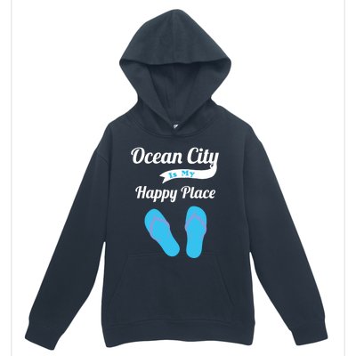 Funny Beach Vacation Design Ocean City Is My Happy Place Gift Urban Pullover Hoodie