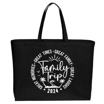 Family Beach Vacation 2024 Matching Cotton Canvas Jumbo Tote