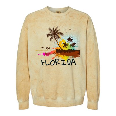 Florida Beach Vacation Ar For Ocean Lovers Colorblast Crewneck Sweatshirt