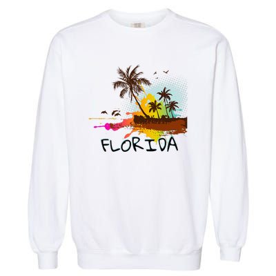 Florida Beach Vacation Ar For Ocean Lovers Garment-Dyed Sweatshirt