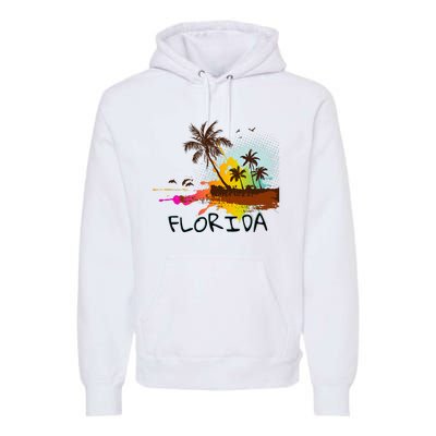 Florida Beach Vacation Ar For Ocean Lovers Premium Hoodie