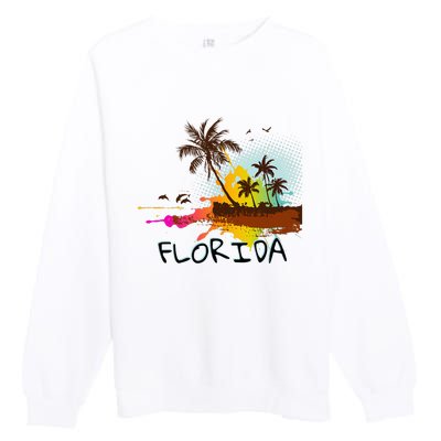 Florida Beach Vacation Ar For Ocean Lovers Premium Crewneck Sweatshirt