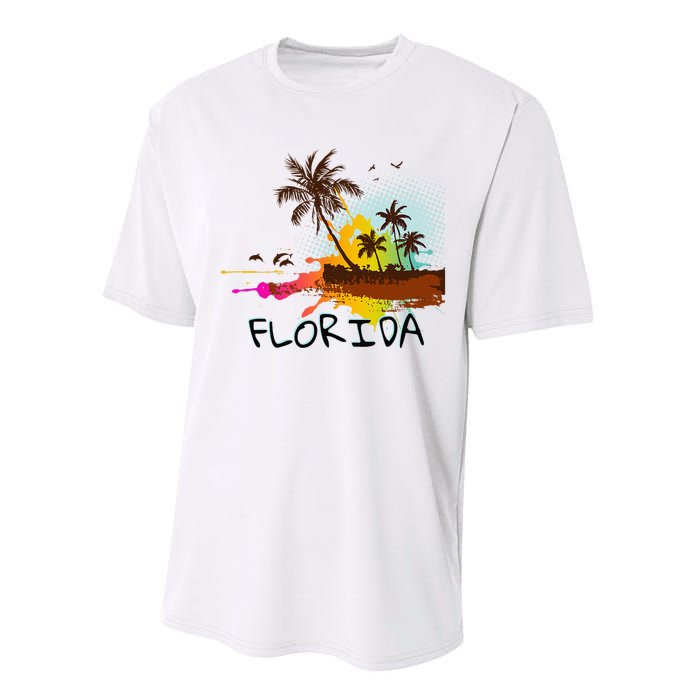 Florida Beach Vacation Ar For Ocean Lovers Performance Sprint T-Shirt