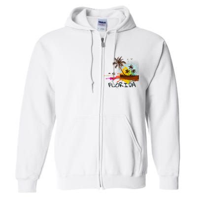 Florida Beach Vacation Ar For Ocean Lovers Full Zip Hoodie