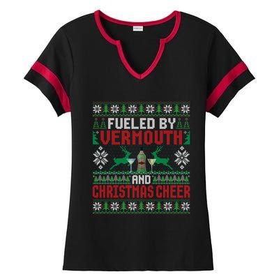 Fueled By Vermouth And Christmas Cheer Ing Xmas Party Gift Ladies Halftime Notch Neck Tee