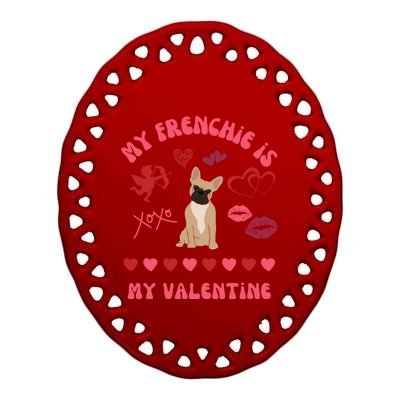 French Bulldog Valentine's Day Dog Fur Mama 'S 'S Gift Ceramic Oval Ornament