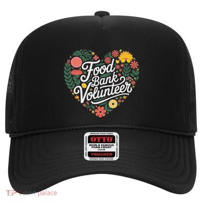 Food Bank Volunr Heart Shaped Motif High Crown Mesh Back Trucker Hat