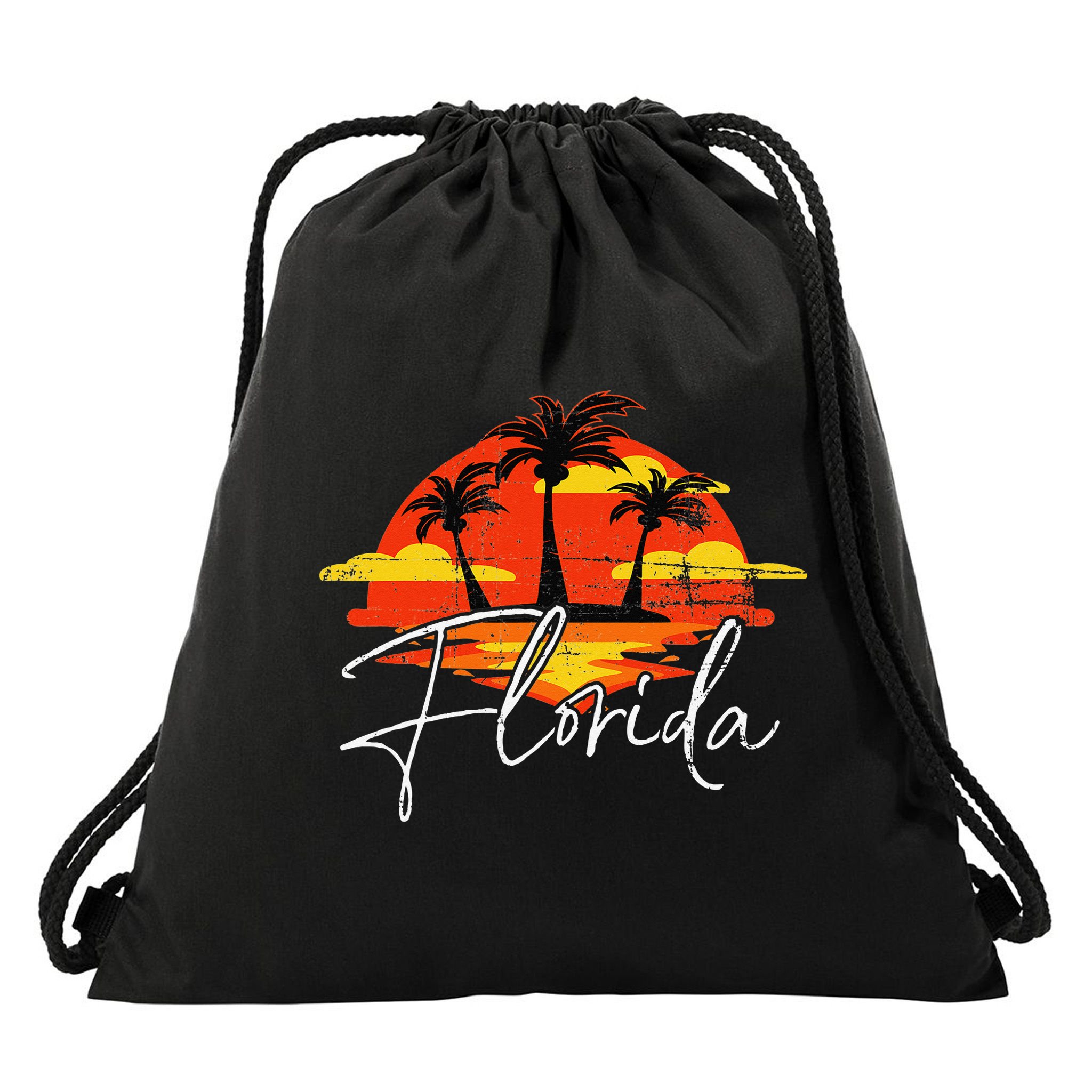 Florida Beach Vacation Art for ocean lovers Drawstring Bag