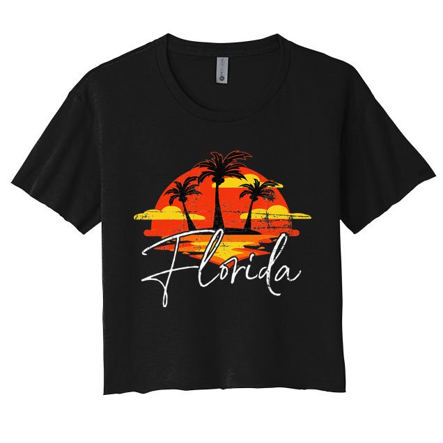 Florida Beach Vacation Art for ocean lovers Crop Top
