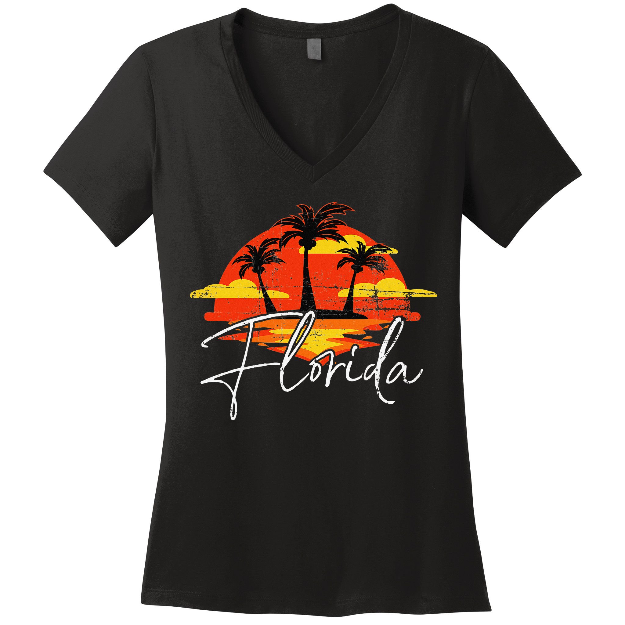 Florida Beach Vacation Art for ocean lovers Women's V-Neck T-Shirt