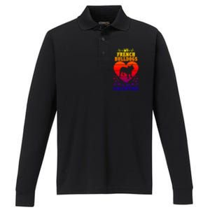 French Bulldog Valentines Day Dog Lover And Meaningful Gift Performance Long Sleeve Polo