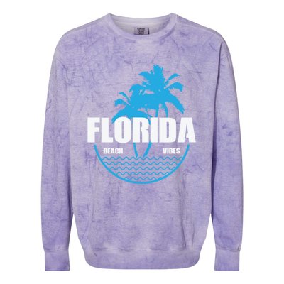 Florida Beach Vibes Usa America Gift Colorblast Crewneck Sweatshirt