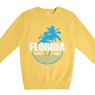 Florida Beach Vibes Usa America Gift Premium Crewneck Sweatshirt