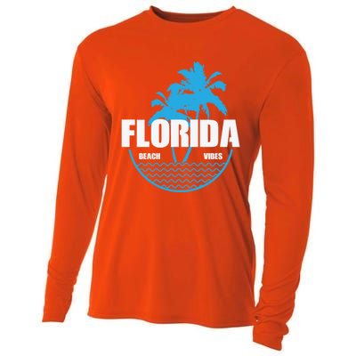 Florida Beach Vibes Usa America Gift Cooling Performance Long Sleeve Crew