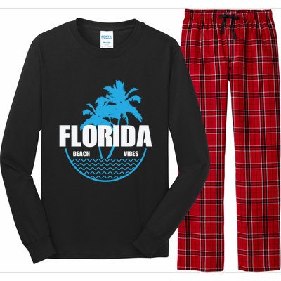 Florida Beach Vibes Usa America Gift Long Sleeve Pajama Set